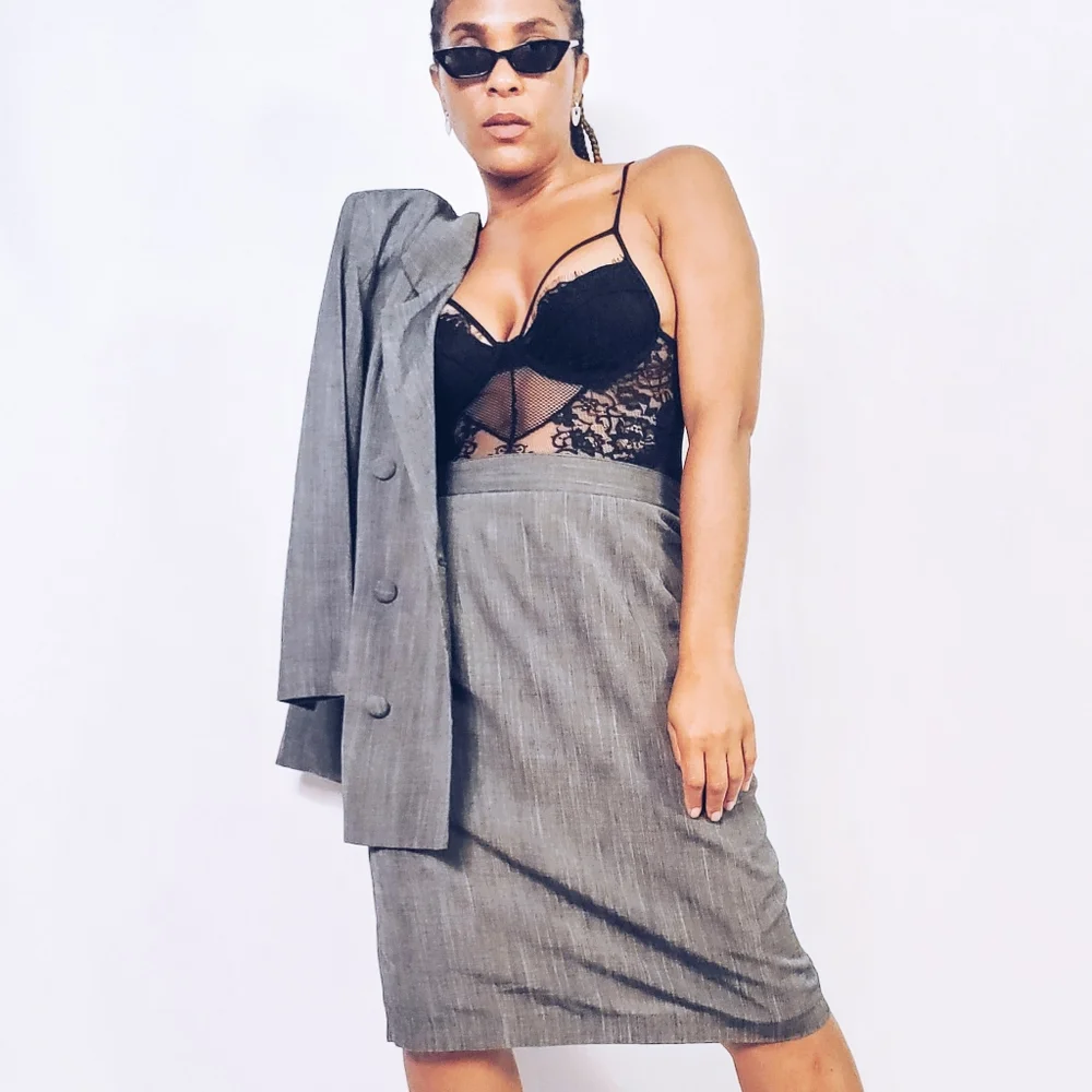 Charcoal Skirt Suit - Picture 2 of 11
